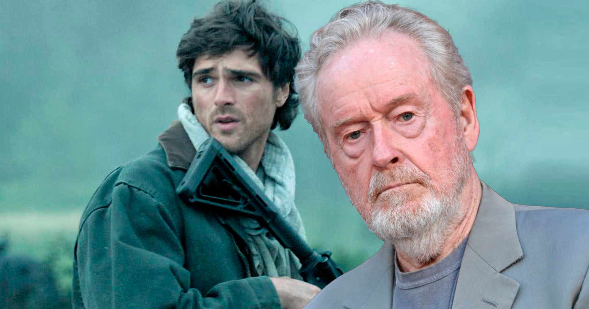 Ridley Scott e Jacob Elordi para o filme "Ponto Sem Retorno"